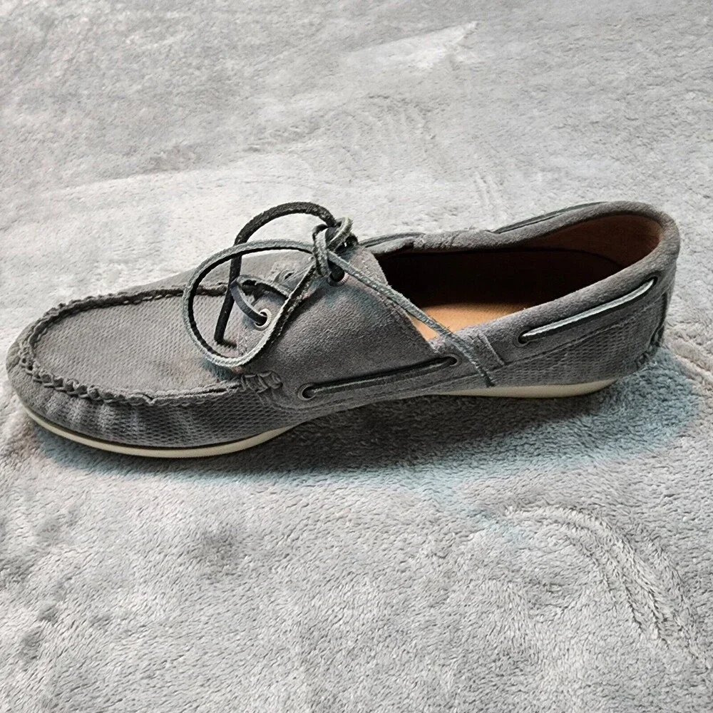 Frye Briggs Boat Shoes Men's Size 11.5 Gray Suede